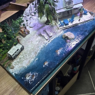 epoksi denizli,yazlıklı diorama