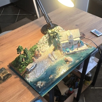 epoksi denizli,yazlıklı diorama