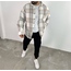 unisex krem bebemavi ekoseli oduncu gömlek
