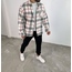 unisex beyaz kırmızı siyah ekoseli oduncu gömlek