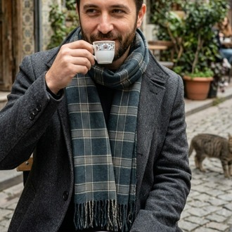 Erkek Kışlık Kaşkol Atkı Dokuma Püsküllü Yumuşak Dokulu Kışlık Kaşkol Atkı