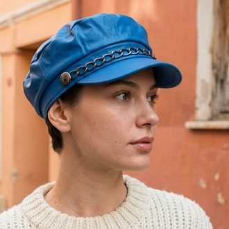 Siperli Deri Vintage Model Şık Günlük Sonbahar Kış Şapkası