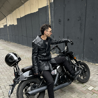 Uzun Biker Ceket 