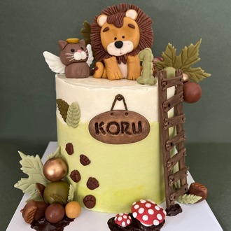 Nature-Themed Birthday Cake