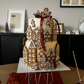 New Year Gingerbread Cookies Cake (2 Tier)