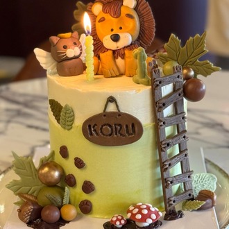 Nature-Themed Birthday Cake