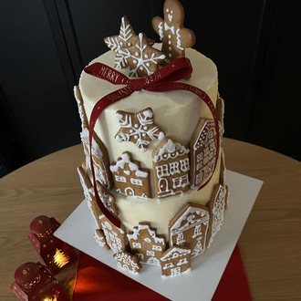 New Year Gingerbread Cookies Cake (2 Tier)