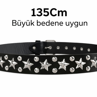 Siyah Zımbalı Büyük Beden Kemer