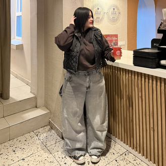 Açık Gri Unısex Baggy