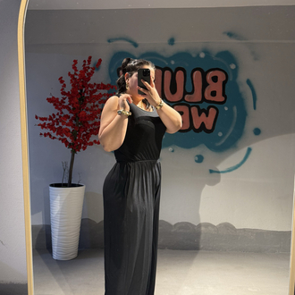 Siyah Yazlık İnce Spor Tulum