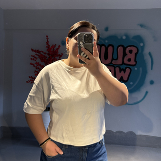 Krem Kemer Boy Tişört