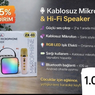 karaoke kablosuz mikrofon şok fiyat 