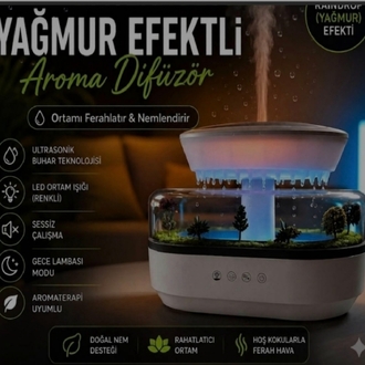 Yağmur Efektli Aroma Difüzör Beyaz