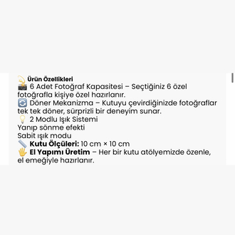 Kişiye özel ışıklı anı kutusu (açıklamayı okuyunuz)