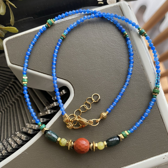Ada Kolye (Kuvars/Akik//Kırmızı Jasper)