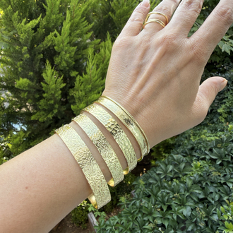 Altın Kaplama Otantik Duruş Cuff Kelepçe Bileklikler
