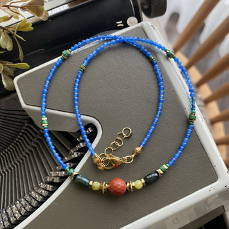 Ada Kolye (Kuvars/Akik//Kırmızı Jasper)