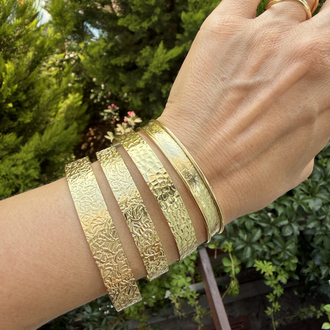 Altın Kaplama Otantik Duruş Cuff Kelepçe Bileklikler