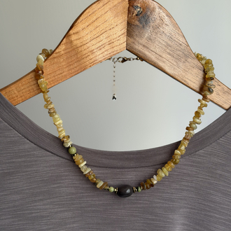 Pinhan Kolye(Sarı Opal/Yeşil Jasper) 1