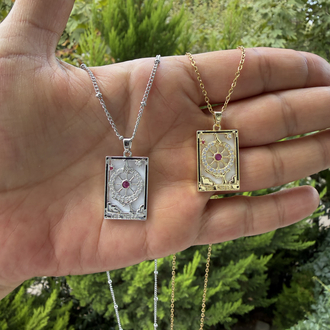 Kader Çarkı Tarot Çelik Kolyeler