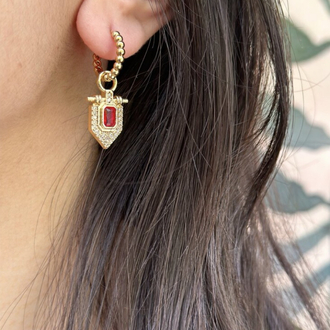 Crimson Key – Vintage Kızıl Anahtar Vip Küpe 