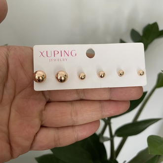 Xuping Çelik Altılı Top Küpe