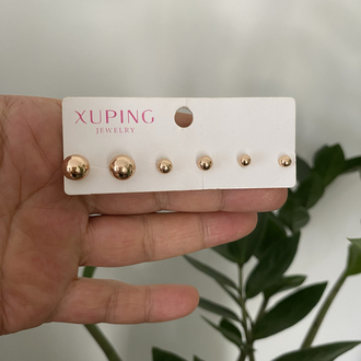 Xuping Çelik Altılı Top Küpe