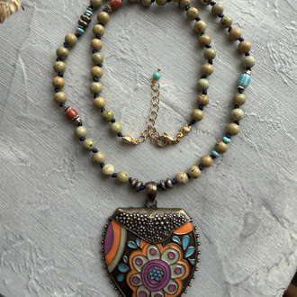 Perran Kolye (Odun Jasper/Turkuaz) 