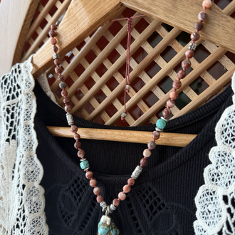 Unisex Nomad Soul Kolye/Bileklik (Kuvars/Turkuaz)