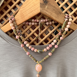 Gönülçelen // Unakit & Rodonit Kolye 