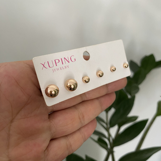 Xuping Çelik Altılı Top Küpe