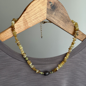 Pinhan Kolye(Sarı Opal/Yeşil Jasper) 1