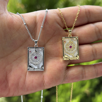 Kader Çarkı Tarot Çelik Kolyeler