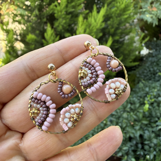 Düş Bahçesi Sarma Boncuk Küpe