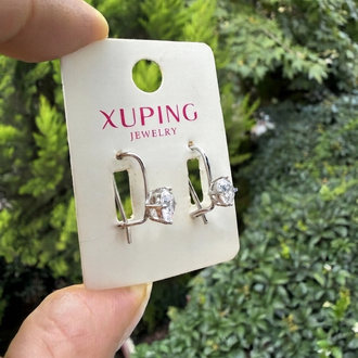 Xuping Çelik Taşlı Minimal Vintage Küpe  