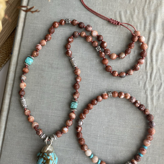 Unisex Nomad Soul Kolye/Bileklik (Kuvars/Turkuaz)