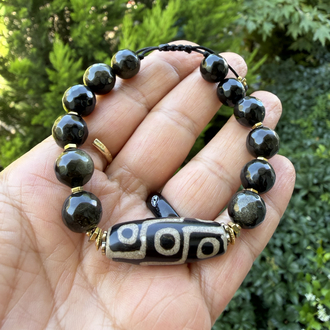 Lam Bileklik (Obsidyen/Tibet Akik)