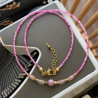 Zin Kolye (Pembe Kuvars/Pembe Opal)