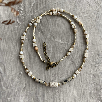 Jasper Taşlı Minimal Kolye