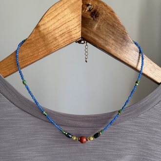 Ada Kolye (Kuvars/Akik//Kırmızı Jasper)