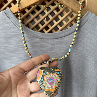 Perran Kolye (Odun Jasper/Turkuaz) 