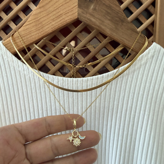 Çelik Minimal Charm Kolye