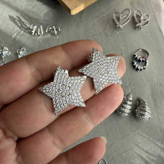 Zirkon Taşlı Büyük Yıldız Xuping Küpe