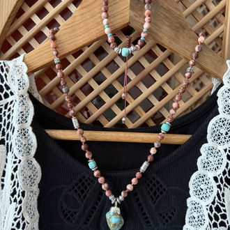 Unisex Nomad Soul Kolye/Bileklik (Kuvars/Turkuaz)