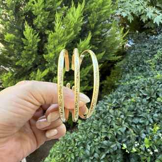 Ağaç Dokulu Altın Kaplama Cuff Kelepçe Bileklik 