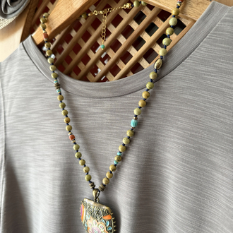 Perran Kolye (Odun Jasper/Turkuaz) 
