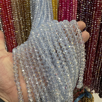 8 MM Kristal Şeffaf Açık Mavi Janjanlı (AB) Boncuk