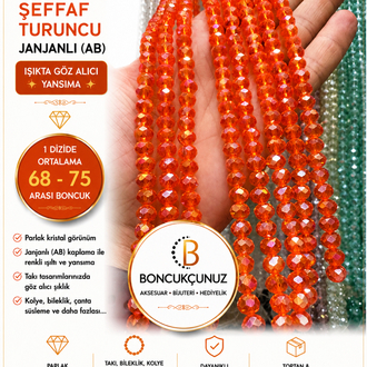 8MM BASIK KRİSTAL TURUNCU