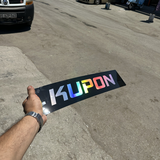 Dekor plaka siyah üzeri hologram kupon