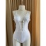 Beyaz Gümüş Kalp Detaylı Bodysuit